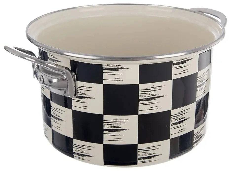 Orion Emaliowany garnek Szachownica Lem, 3 l,średnica 20 cm
