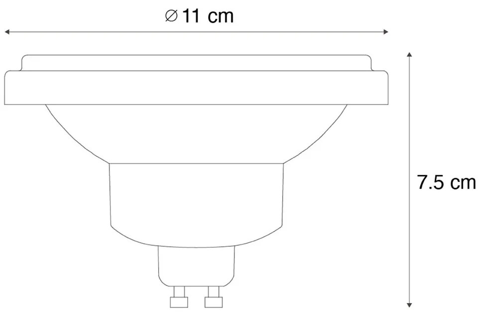 Zestaw 5 żarówek LED GU10 AR111 10W 800 lm 2700 - 3700K z 3-stopniowym ściemnianiem w Kelvinach