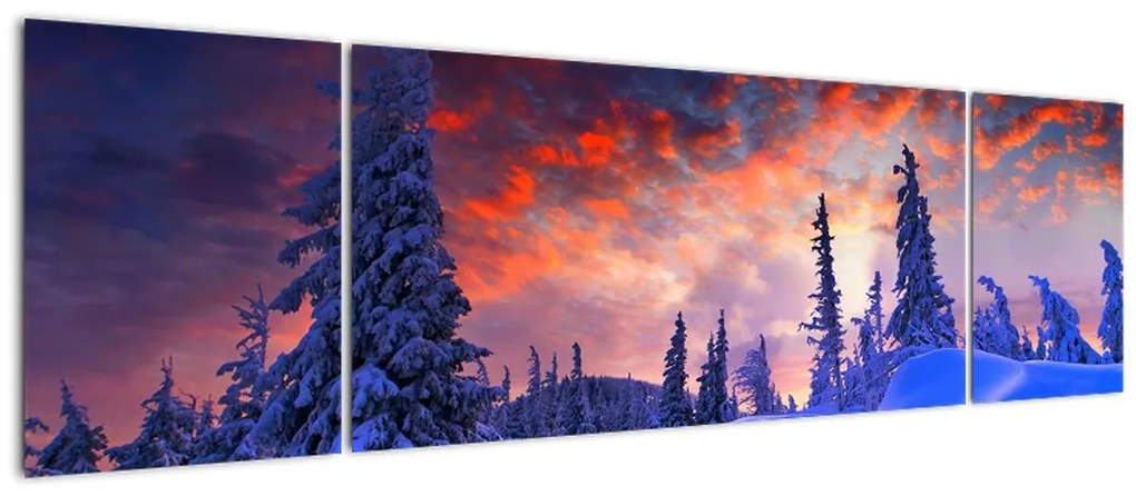 Obraz - Zimowy zmierzch (170x50 cm)
