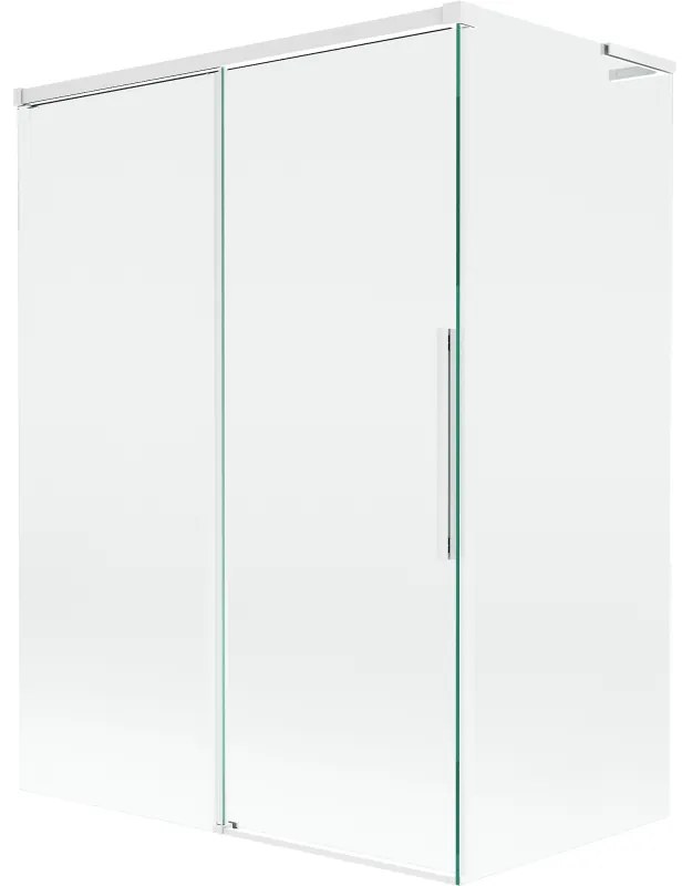Mexen Rox L parawan nawannowy 2-skrzydłowy rozsuwany 120 + 70 x 150 cm, transparent, biały - 8C9L-120-070-20-00