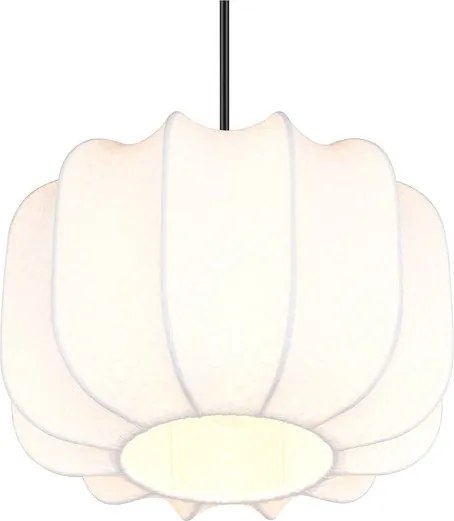 Biała metalowa lampa wisząca z tekstylnym kloszem ø 25 cm Madleine – Reality