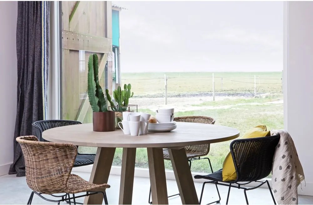 Krzesła ogrodowe zestaw 2 szt. ze sztucznego rattanu w naturalnym kolorze Wings – WOOOD