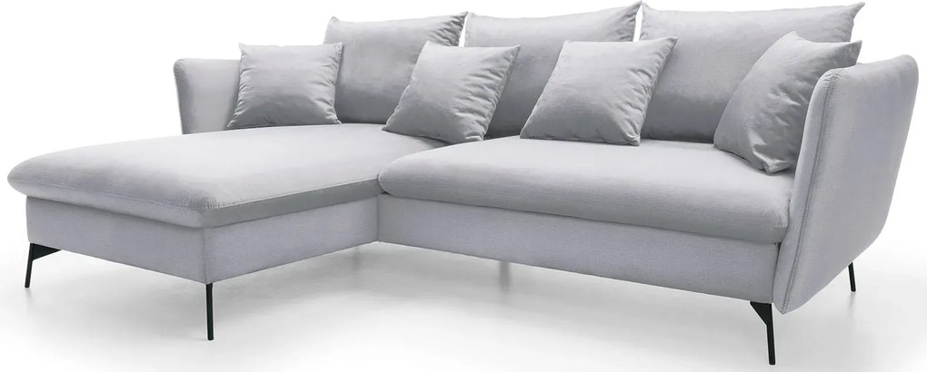 Jasnoszary narożnik rozkładany welurowy D2-B73