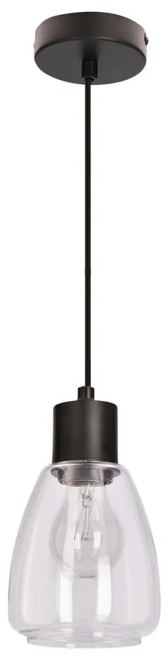 Czarna lampa wisząca ze szklanym kloszem ø 12 cm Moldo – Candellux Lighting