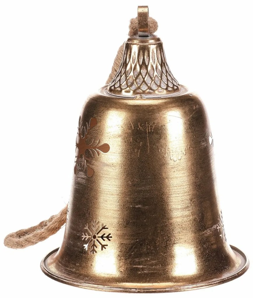 Zawieszany metalowy dzwonek, złoty, 20 x 20 x 58cm