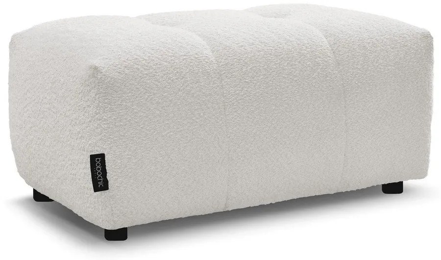 Biały podnóżek z materiału bouclé Roxelane – Bobochic Paris
