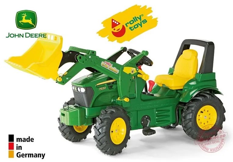 Rolly toys rollyfarmtrac john deere z biegami, pompowane koła z łyżką