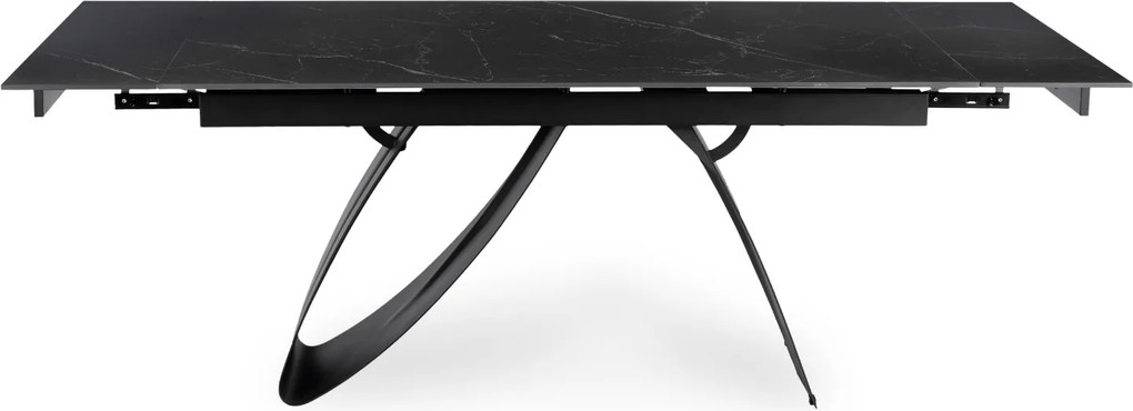 Ceramiczny stół z funkcją rozkładania Devon 160-220 cm, czarny marmur/czarny