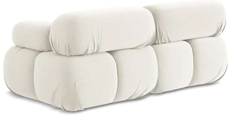 Biała aksamitna sofa modułowa 190 cm Lokua – Makamii