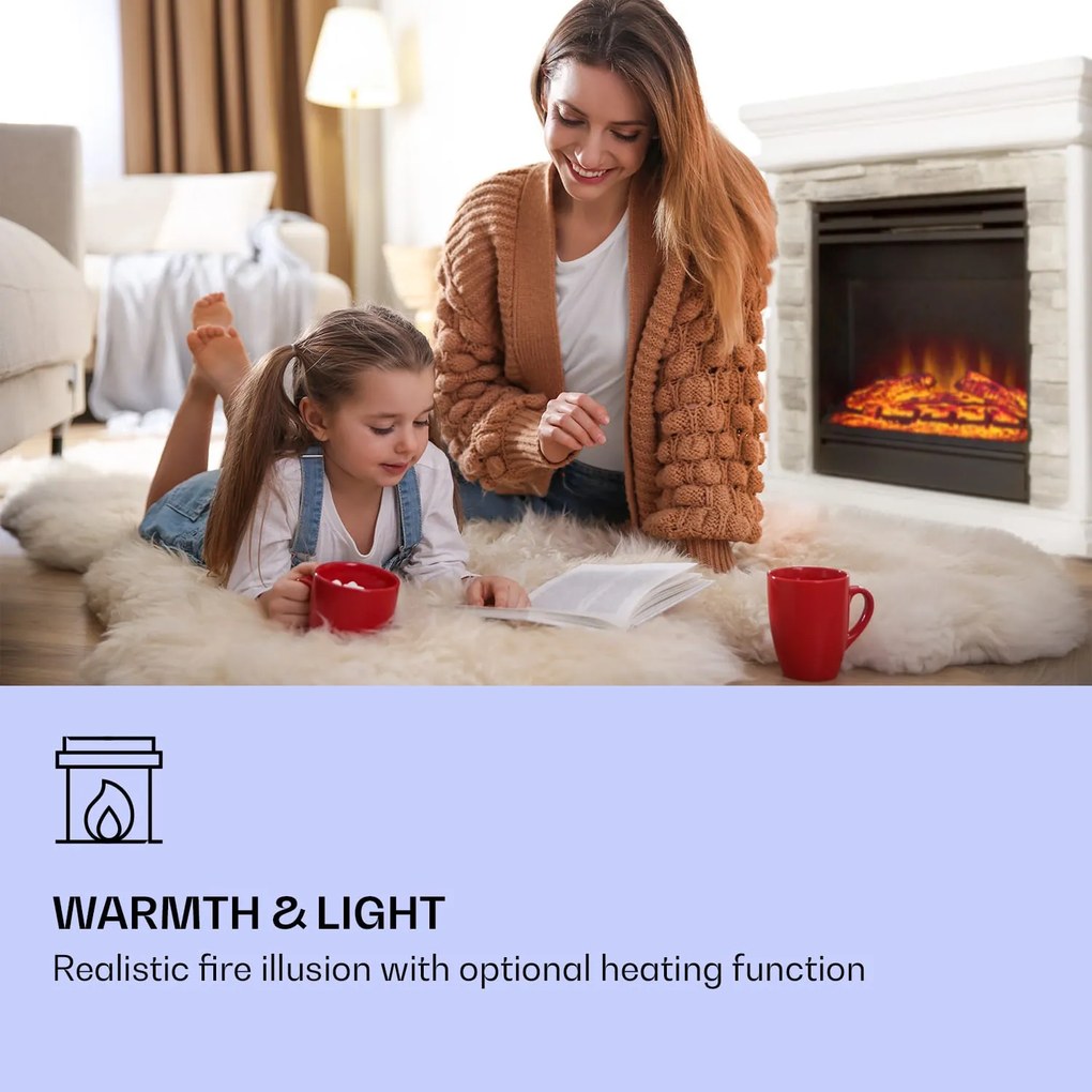 Klarstein Beerenberg 1800W 60cm Kominek Elektryczny Dekoracyjny Biały