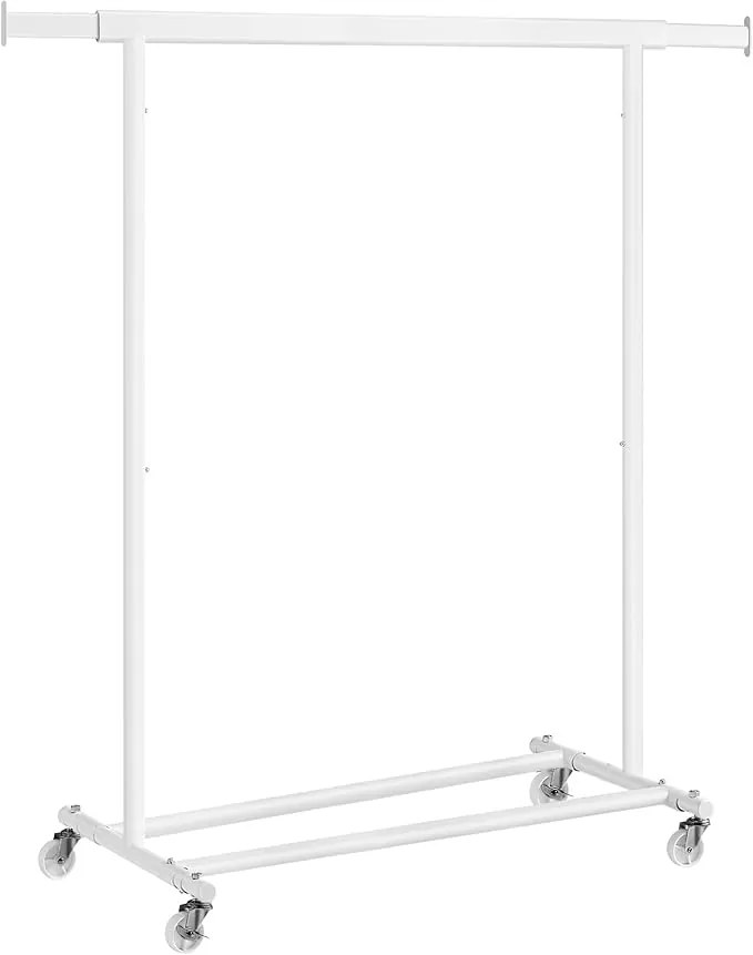 Stojak na ubrania INEZ na kółkach, maks. 90kg, 83,5x45x160cm, biały SongmicsHome