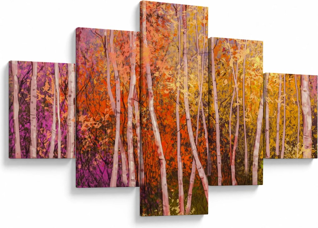 Obraz kolorowego lasu (125x70 cm)