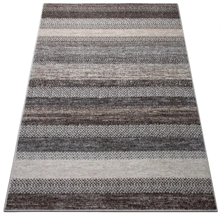 Dywan nowoczesny Perlage Pasy szaro-beżowy 80 cm x 150 cm