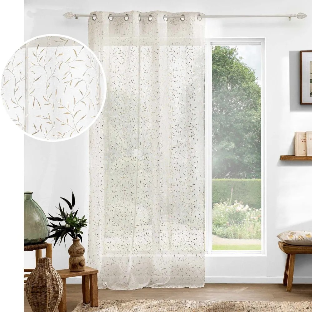 Firanka w beżowo-złotym kolorze 140x240 cm Maissa – douceur d'intérieur