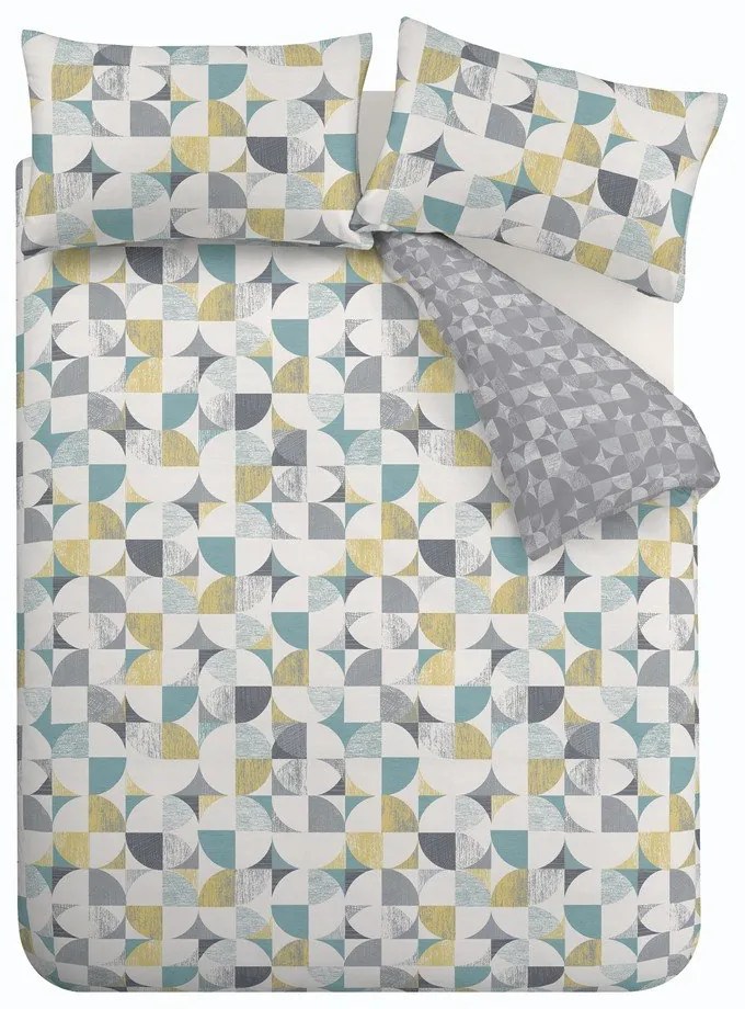 Szara pościel dwuosobowa 230x220 cm Retro Circles – Catherine Lansfield