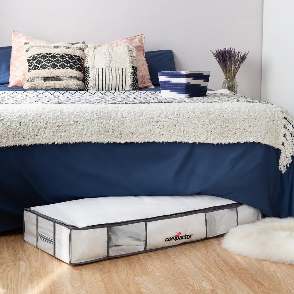 Tekstylny/plastikowy pojemnik pod łóżko próżniowy 105x45x15,5 cm Life – Compactor