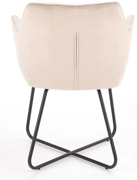 Beżowe designerskie krzesło kubełkowe L6-C64