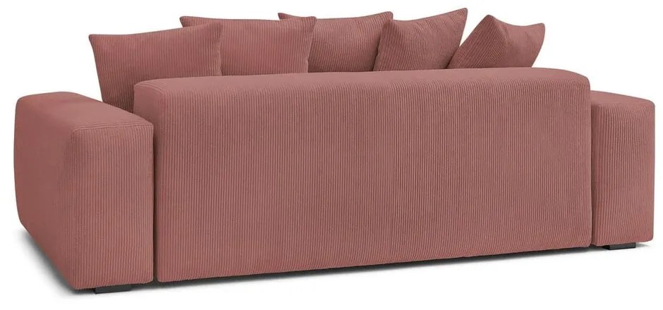 Jasnoróżowa sztruksowa sofa 280 cm Voltaire – Bobochic Paris