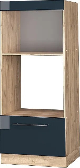 Szafka do mikrofalówki ciemnoniebieski wysoki połysk 60x58.1x153.6 fame-line