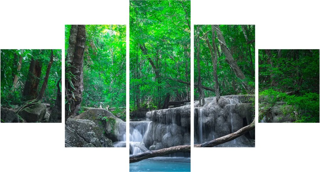 Obraz - Wodospad Erawan, Kanchanaburi, Tajlandia (125x70 cm)