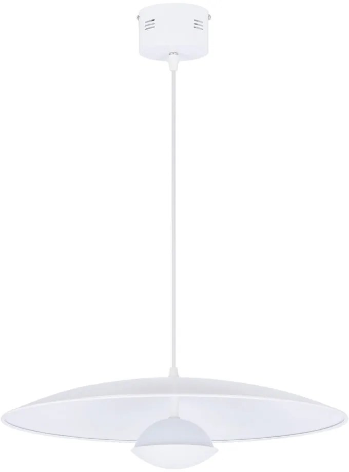 Biała lampa wisząca LED z metalowym kloszem Lund – Candellux Lighting