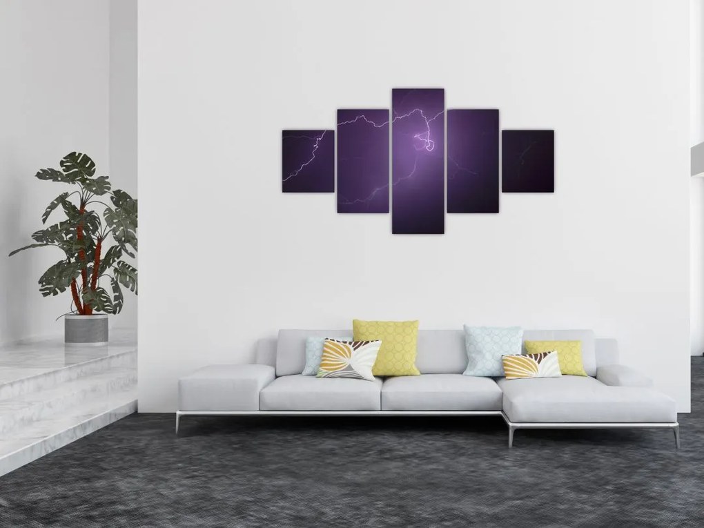 Obraz błyskawicy na niebie (125x70 cm)