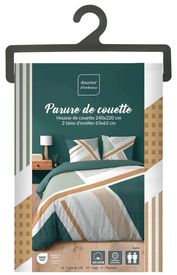 Biała bawełniana pościel dwuosobowa 240x220 cm Zephyr – douceur d'intérieur