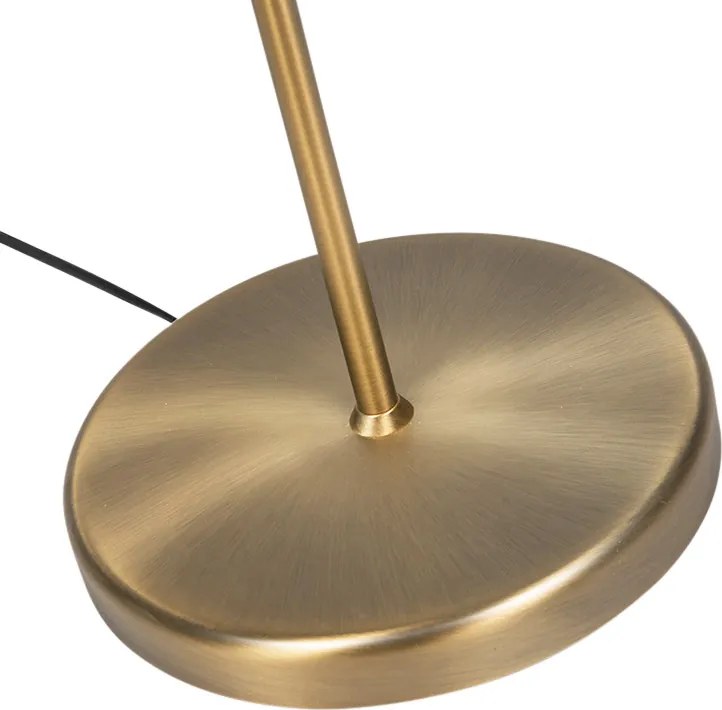 Klasyczna lampa podłogowa brązowa z regulowanym białym abażurem - Ladas Fix