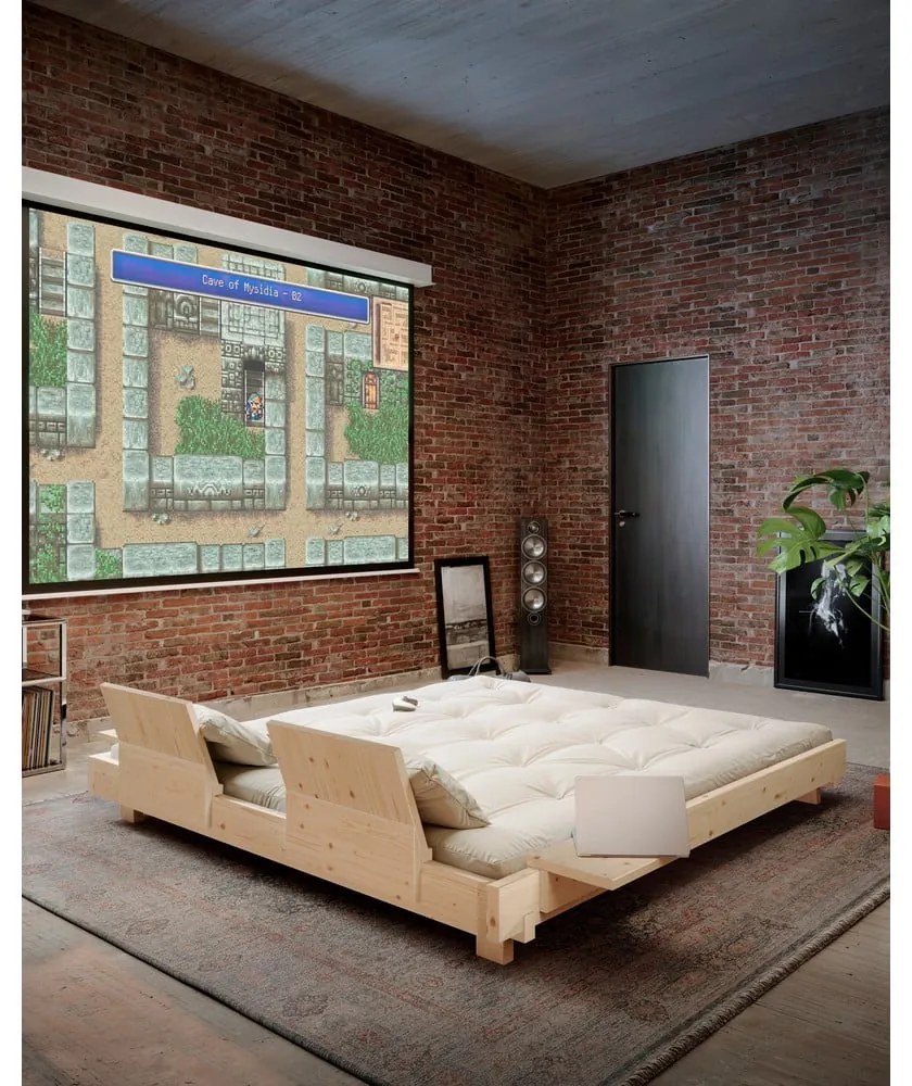 Łóżko dwuosobowe z litego drewna sosnowego ze stelażem 180x200 cm Social Bed – Karup Design