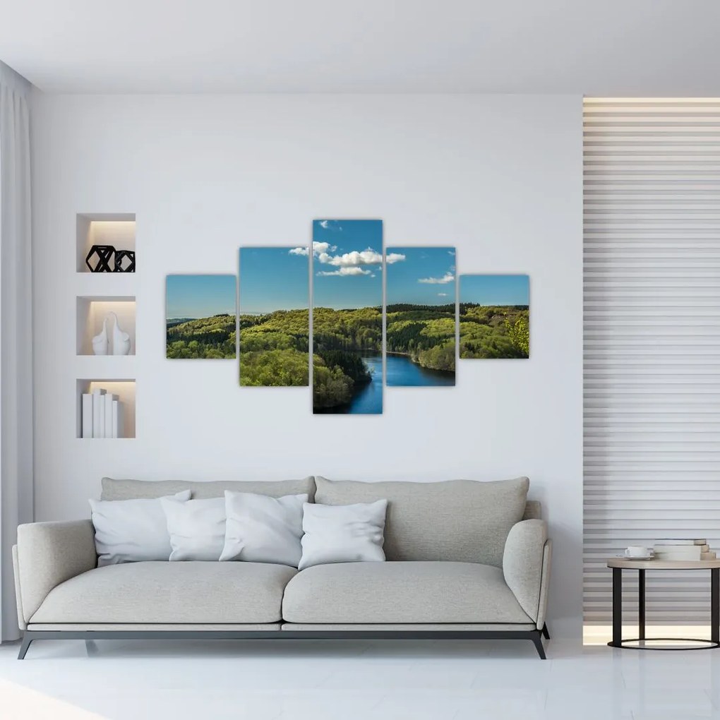 Obraz - Jezioro w lesie (125x70 cm)
