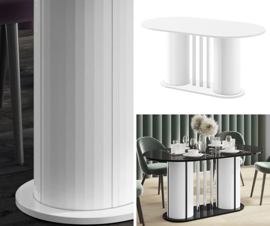 Stół z owalnym rozkładanym blatem w wysokim połysku Cesaro Hubertus