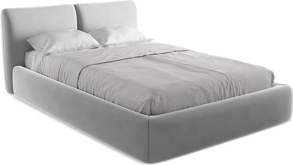 Łóżko 160 x 228 - z weluru - stalowy - HOKU