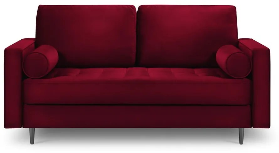 Czerwona aksamitna sofa Milo Casa Santo, 174 cm