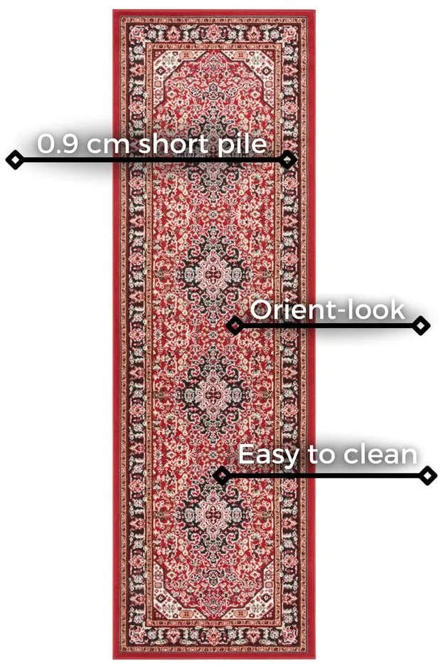 Czerwony chodnik Nouristan Skazar Isfahan, 80x250 cm