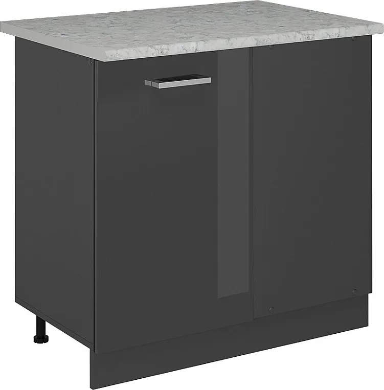 Szafka narożna antracyt wysoki połysk 86x60x81.6 r-line