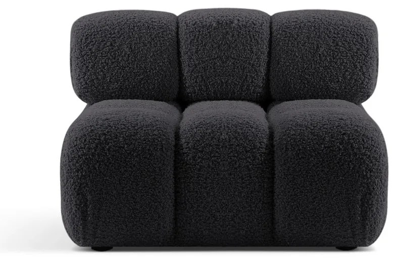 Antracytowy moduł sofy z materiału bouclé (moduł środkowy) Bellis – Micadoni Home