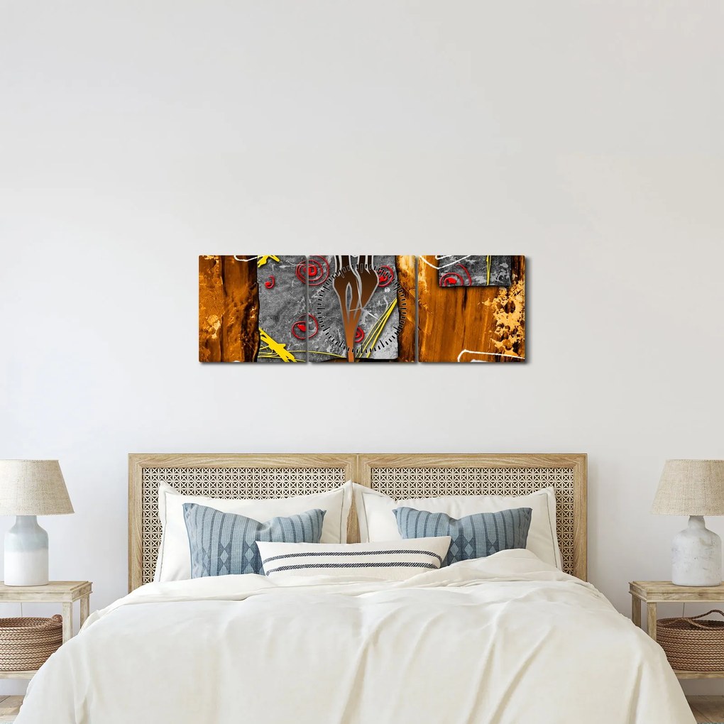 Obraz starożytnego obrazu (z zegarem) (90x30 cm)