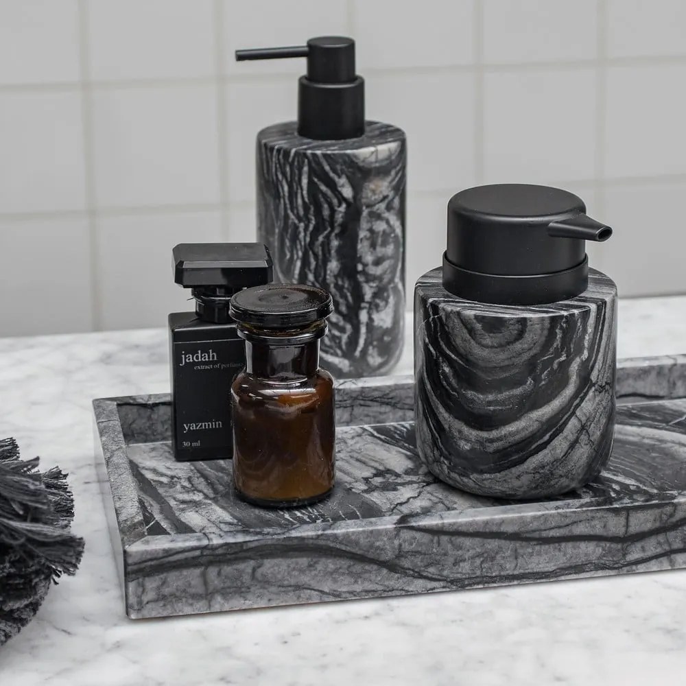 Czarny marmurowy dozownik do mydła 0.2 l Marble – Mette Ditmer Denmark
