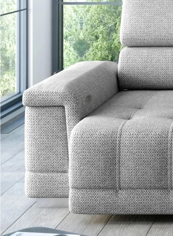 Narożnik CAMPO S z elektryczną regulacją siedziska Prawostronny w tkaninie MEMPHIS 16 WERSAL