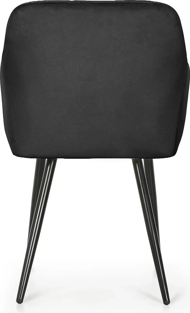 Zestaw 4 czarnych krzeseł welurowych K2-M38
