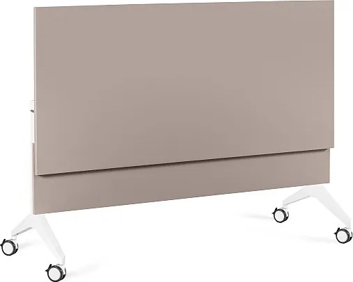 Biurko pracownicze z panelem maskującym Yumi S 150x70 cm beżowy/biały