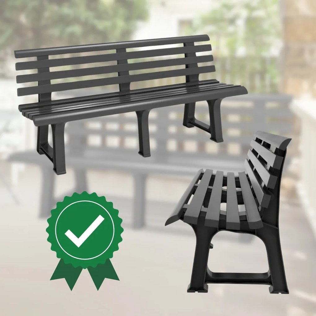 Ławka ogrodowa ORCHIDEA, 145x49x74cm, antracytowa I.P.A.E-Progarden