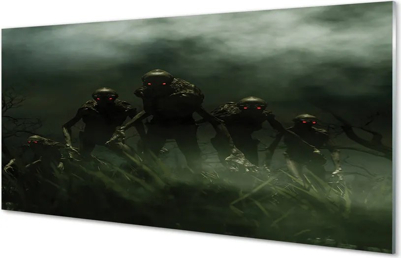 Panel szklany do Kuchni Postać Zombie pod Chmurami