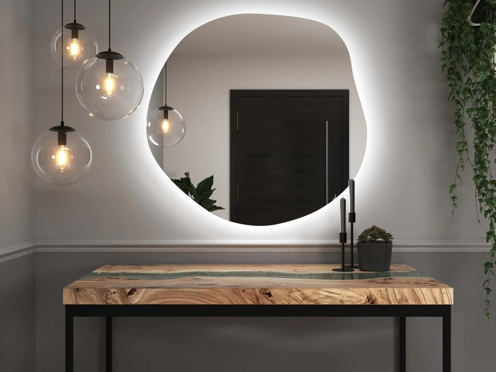 Organiczne lustro LED z oświetleniem A34 70x68