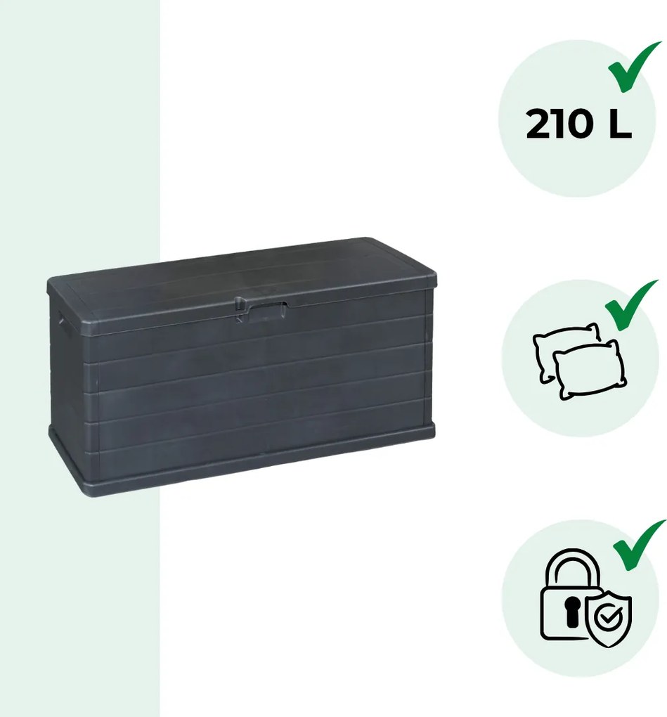 Pojemnik do przechowywania OMEGA, 210L, 117x38x56cm, antracytowa I.P.A.E-Progarden