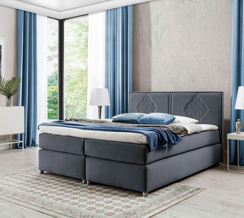 Ciemnoszare łóżko kontynentalne 5 rozmiarów M7-S71