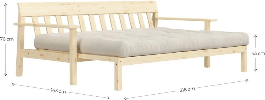 Różowa rozkładana sofa 218 cm Unwind – Karup Design
