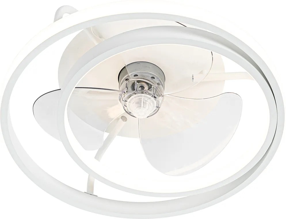 Biały wentylator sufitowy 46,5 cm z LED i pilotem - Kees