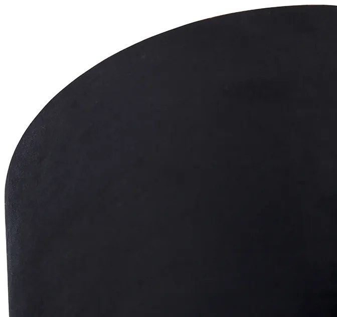 Lampa sufitowa z abażurem z czarnego i złotego aksamitu 25 cm - Combi Black klasyczny/Antyczny Oswietlenie wewnetrzne