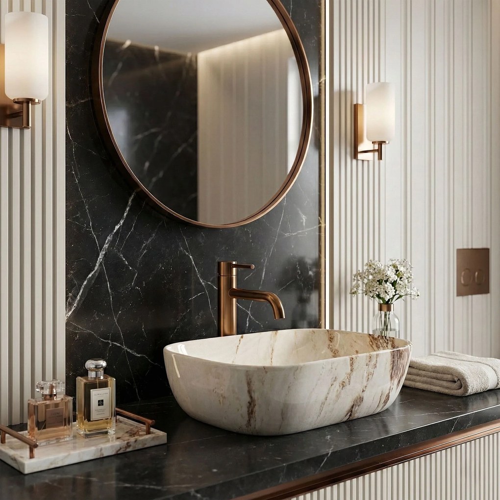 Umywalka nablatowa Rea Belinda Marrone Shiny